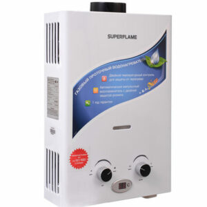 Газовый водонагреватель Superflame SF0212 6л. белый (Мощн. 12 кВт, расход 6 л/мин)