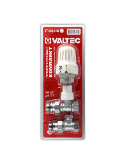 Комплект терморегулирующего оборудования VALTEC для радиатора, прямой 1/2' (терм.гол) (VT.046.N.04) - 1