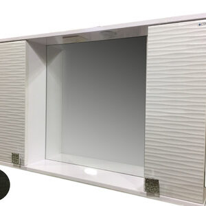 Зеркало + шкаф 'FIESTA-100' волна 3D (черный мет.) 1000*650*165