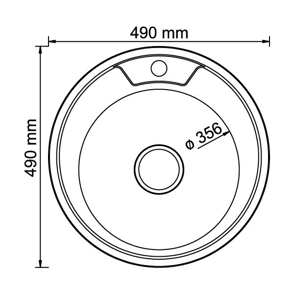 Мойка круг d 49 (0,8) вып 3 1/2 MIXLINE (глуб чаши 18см) с сифоном - 2