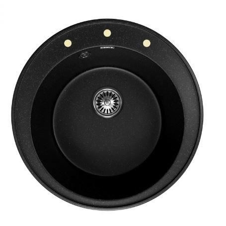 Мойка ZX-GM 01 круглая, черная, 480 мм (глубина чаши 180) - 2