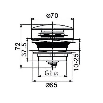 Выпуск для стеклянной раковины автомат F63 (FRAP) - 2