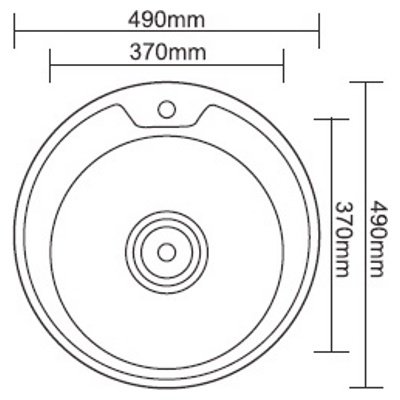 Мойка ledeme врезная d49 т 0 6 круглая глянец бол сиф l84949 6