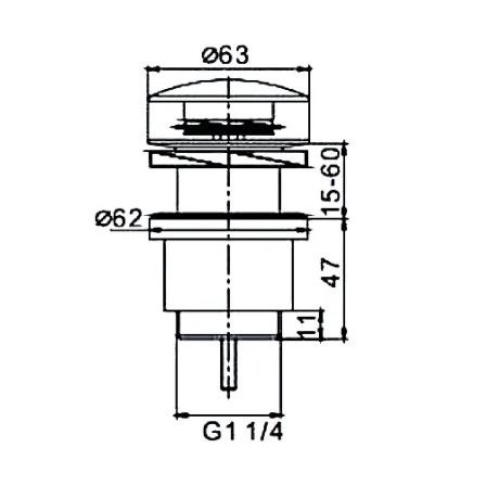 Выпуск для стеклянной раковины автомат F62 (FRAP) - 2